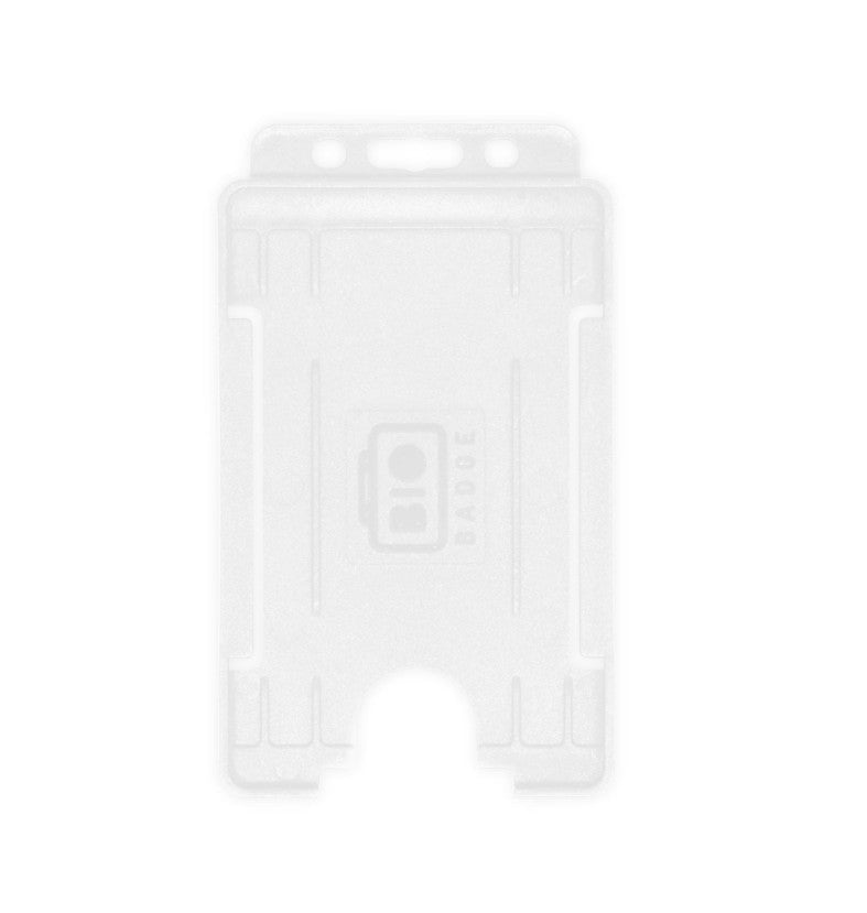 CLEAR SINGLE SIDED OPEN FACED ID CARD HOLDERS - PORTRAIT & LANDSCAPE