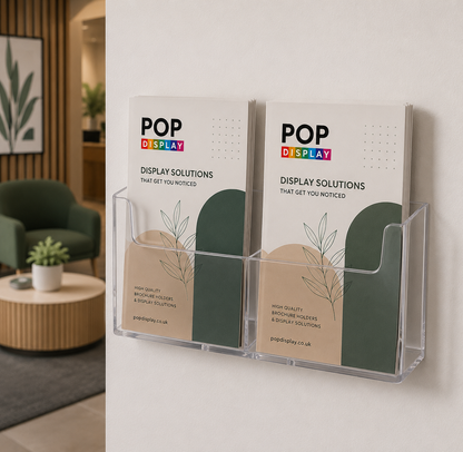 WALL MOUNTED 2 POCKET LEAFLET DISPENSER