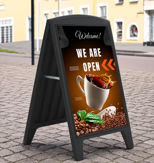 A1 Street SignPro Deco Black A Board Double Sided Pavement Sign