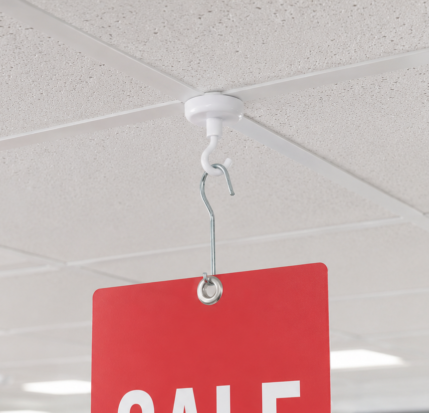 WHITE CEILING HOOK MAGNETS