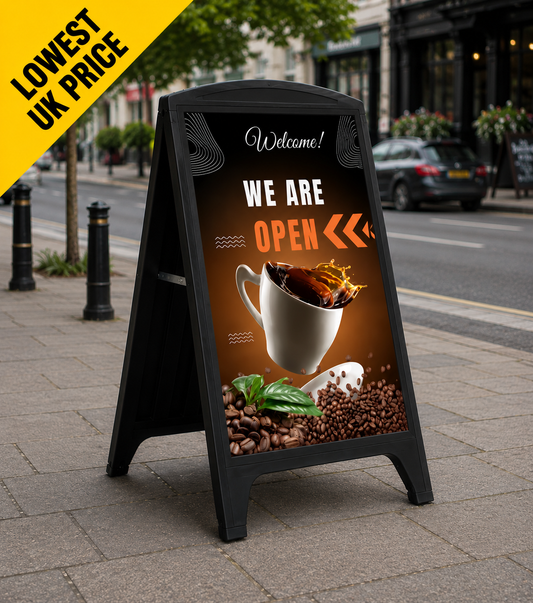 A1 Street SignPro Deco Black A Board Double Sided Pavement Sign